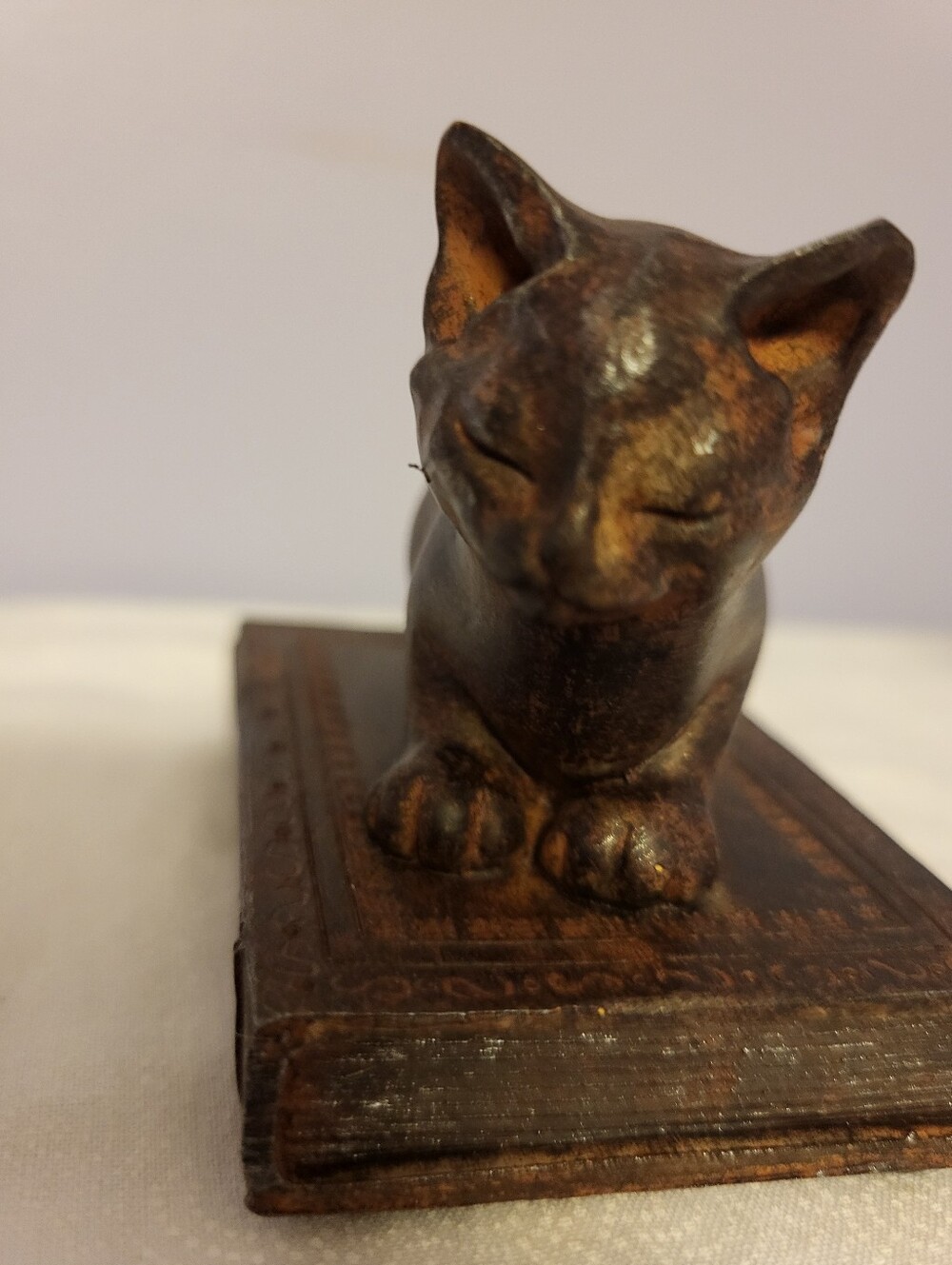 Decorative Brown Cat Figurine on Book - Home Accent Decor - Picture 10 of 10